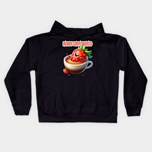 Strawberry Espresso Delight - Berry Caffeinated Morning Tee Kids Hoodie